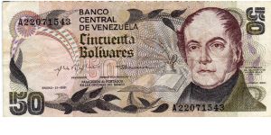 Denominacion: 50 Bolivares Banknote