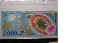 Polyster 2,000 Lei, millennium banknotes. Banknote