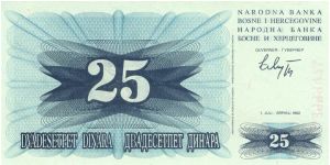 Banknote from Bosnia