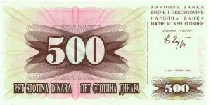 Banknote from Bosnia