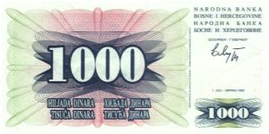 Banknote from Bosnia