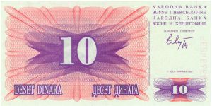 Banknote from Bosnia