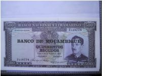 500 Escudos banknote from Mozambique. Uncirculated condition Banknote