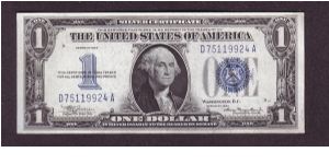 $1 Silver
certificate

obv: George Washington, (Army General, President 1789-1797)

rev: Denomination Banknote