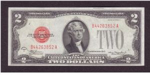 $2 Legal Tender

United States Note

obv: Thomas Jefferson, (President 1801-1809)

rev: Monticello Banknote