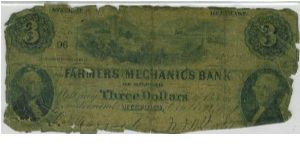 Milford, Delaware $3 note. Love the rev. on this note, very much like Confederate currency. Banknote