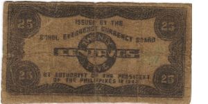 S-132c Bohol 25 centavos note. Banknote