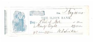 THE ILION BANK
Aug. 10, 1859

PRE-CIVIL WAR Banknote