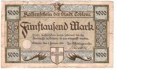 GERMANY- I THINK
5000 MARK
1 OF 7
C #58131 Banknote