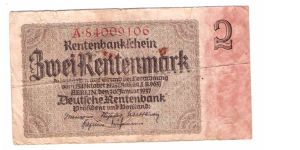 GERMANY
2 MARK
1937
1 OF 4
A.84009106 Banknote