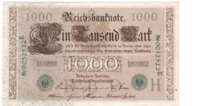 GERMANY
1000 MARK
Nr0052522E
GREENISH BLUE SERIEL 3 INSTEAD OF RED

ONE MEDIUM FOLD DOWN THE CENTERLEFT TO RIGHT Banknote