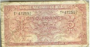 Banknote from Belgium