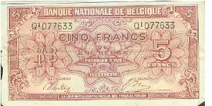 Banknote from Belgium