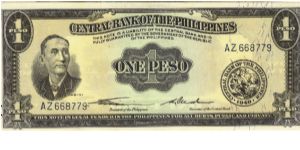 PI-133b Philippine English series 1 Peso note, Signature group 1, without Genuine. Banknote