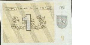 Banknote from Lithuania