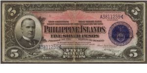 p35d 1910 5 Silver Peso Silver Certificate Banknote