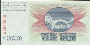 Banknote from Bosnia