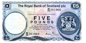 Royal Bank of Scotland
£5  5 Jan 1983
Blue/Pink
Managing Director Winter
Front Coat of arms to right
Rev Culzean Castle
Watermark Lord Ilay Banknote