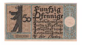German Notgeld
50 Pfenning
Nr. 251186 Banknote