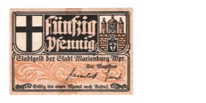 German Notgeld
50 Pfenning

unc but with old tape Banknote