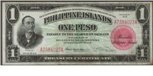 p60b 1918 1 Peso Treasury Certificate Banknote