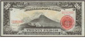 p85a 1936 20 Peso Treasury Certificate Banknote