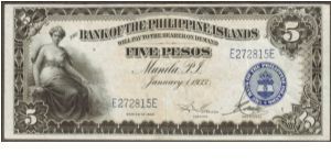 p22 1933 5 Peso BPI Banknote