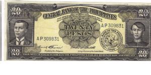 PI-137c Philippine 20 Pesos note, Prefix AP. Banknote