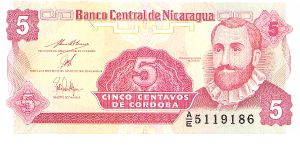 5 Centavos

(F. Hernandez de Cordoba on Obverse; Flower on Reverse) Banknote