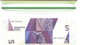 1-1-1990 Purple and multicolour. Tortuga Blanco (sea turtle) at center right. Banknote