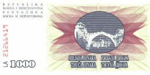 Banknote from Bosnia