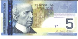 Blue-and tan-yellow. Sir Willfred Laurier at left, west block of Parliament at center. Winter sports - xhildren skating, tobogging and playing hockey on back. Signature Knight-Dodge. Banknote