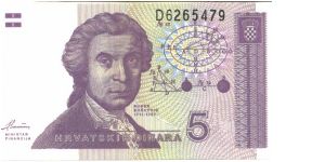 Pale purple on multicolour underprint. 4.5 mmserial #. Watermark: Lozenges. Banknote