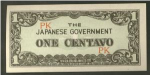 1 Centavo Japanese occupation of the Philippines during WW2. P102a Banknote