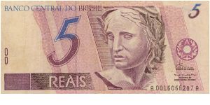 Barzil 5 Reais 2003 P244a Banknote