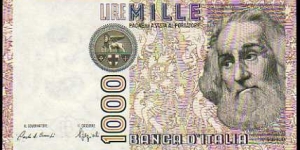 1000 Lire - pk# 109 b - Decreto Ministeriale 6.1.1982; Decreto Ministeriale 01.09.1983. - Sign.Ciampi & Speziali - 06.01.1982 Banknote