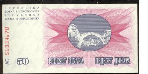 Banknote from Bosnia