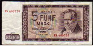 *GERMAN DEMOCRATIC REPUBLIC*
___________________

5 Mark

Pk 22 Banknote