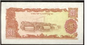 Laos 20 Kip 1979 P28 Banknote