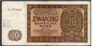*GERMAN DEMOCRATIC REPUBLIC*
________________

20 Mark
Pk 13b
---------------- Banknote