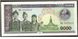 Laos 1000 Kip 2003 P32 Banknote