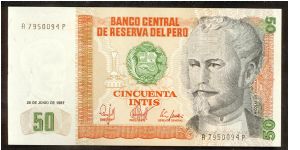 Peru 50 Intis 1987 P131 Banknote