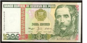 Peru 1000 Intis 1988 P136 Banknote