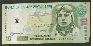 Peru 10 Nuevos Soles 2001 (Current circulation). Banknote