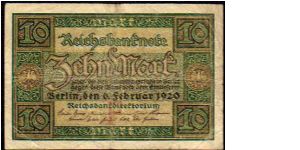 10 Mark
Pk 67a Banknote