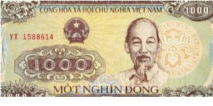 Vietnam 1000 Dong 1988 P106. Banknote