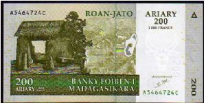 200 Ariary=1000 Francs
Pk 87 Banknote