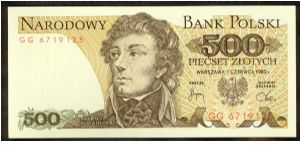 Poland 500 Zlotych 1982 P145. Banknote