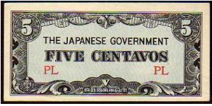 5 Centavos
Pk 103a

(Japanese Government) Banknote