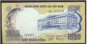 South Vietnam 1000 Dong 1972 P34. Banknote